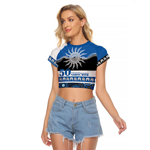 Bulldogs NAIDOC Week Personalised Raglan Cropped T Shirt Aboriginal Torres Strait Islanders Vibe