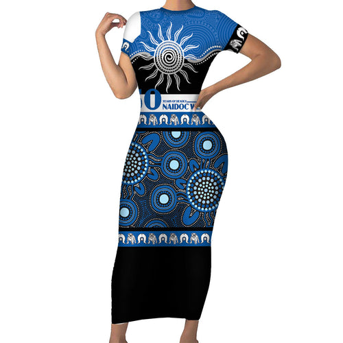 Bulldogs NAIDOC Week Personalised Short Sleeve Bodycon Dress Aboriginal Torres Strait Islanders Vibe