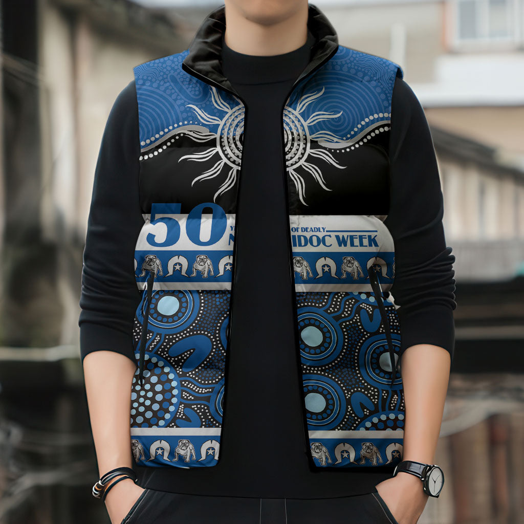 Bulldogs NAIDOC Week Personalised Sleeveless Puffer Jacket Aboriginal Torres Strait Islanders Vibe