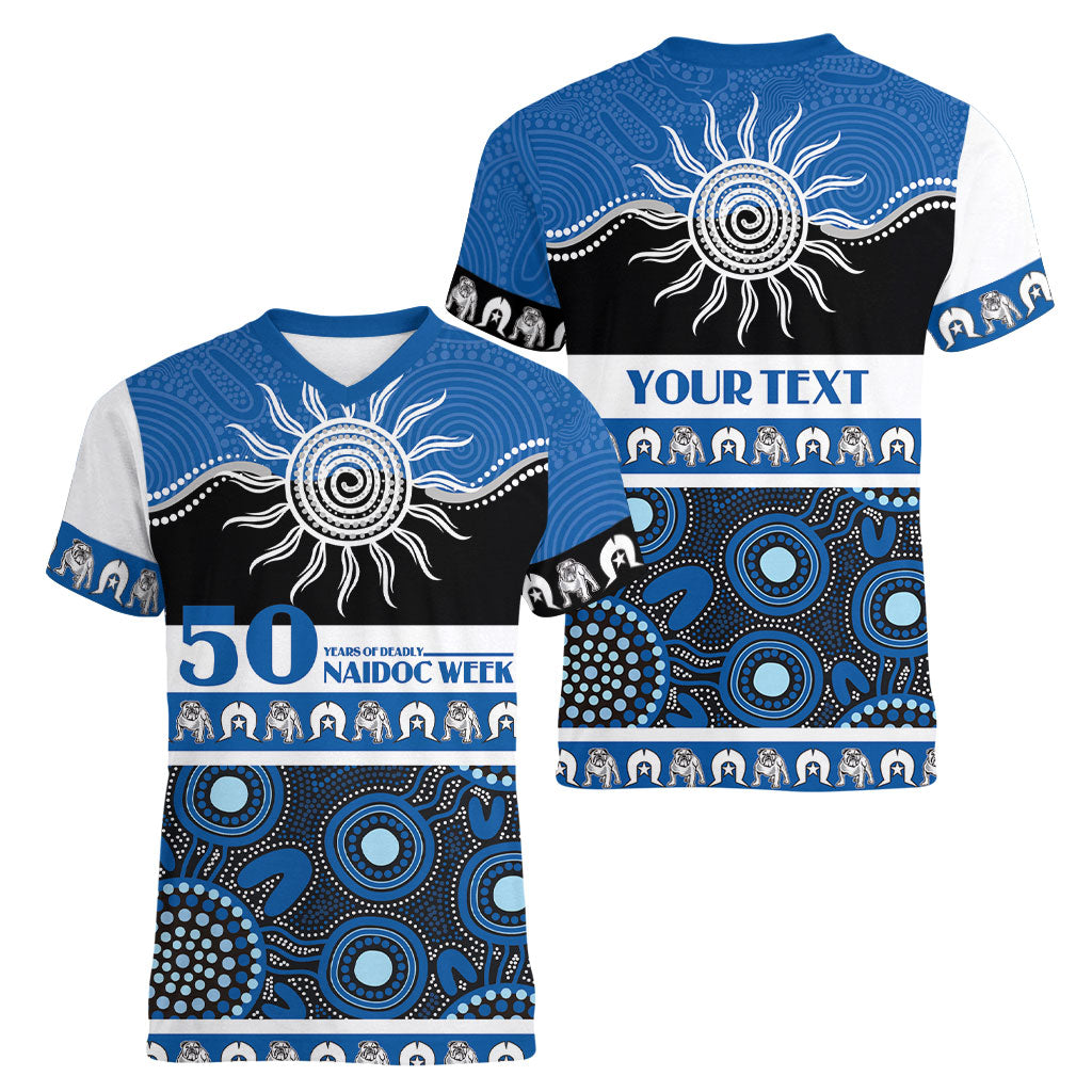 Bulldogs NAIDOC Week Personalised Women V-Neck T-Shirt Aboriginal Torres Strait Islanders Vibe