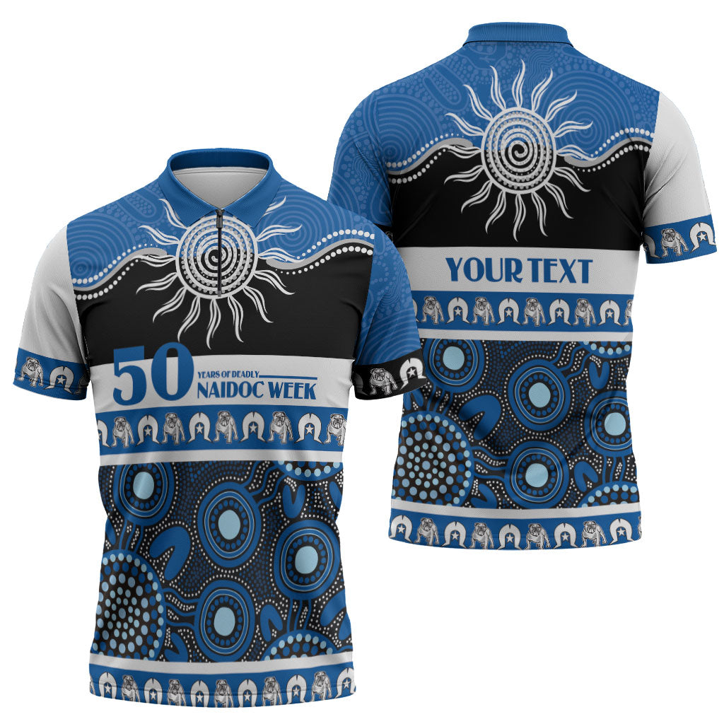 Bulldogs NAIDOC Week Personalised Zipper Polo Shirt Aboriginal Torres Strait Islanders Vibe