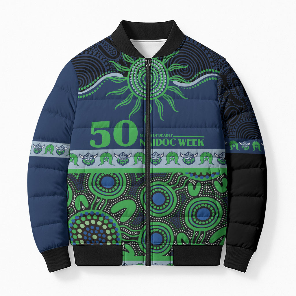 Raiders NAIDOC Week Personalised Bomber Puffer Jacket Aboriginal Torres Strait Islanders Vibe