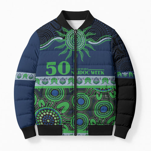 Raiders NAIDOC Week Personalised Bomber Puffer Jacket Aboriginal Torres Strait Islanders Vibe