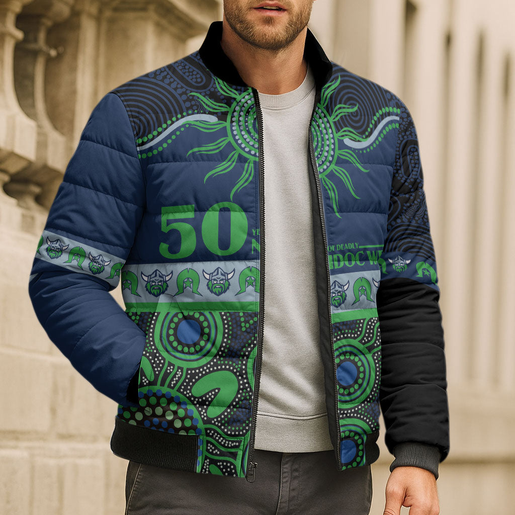 Raiders NAIDOC Week Personalised Bomber Puffer Jacket Aboriginal Torres Strait Islanders Vibe