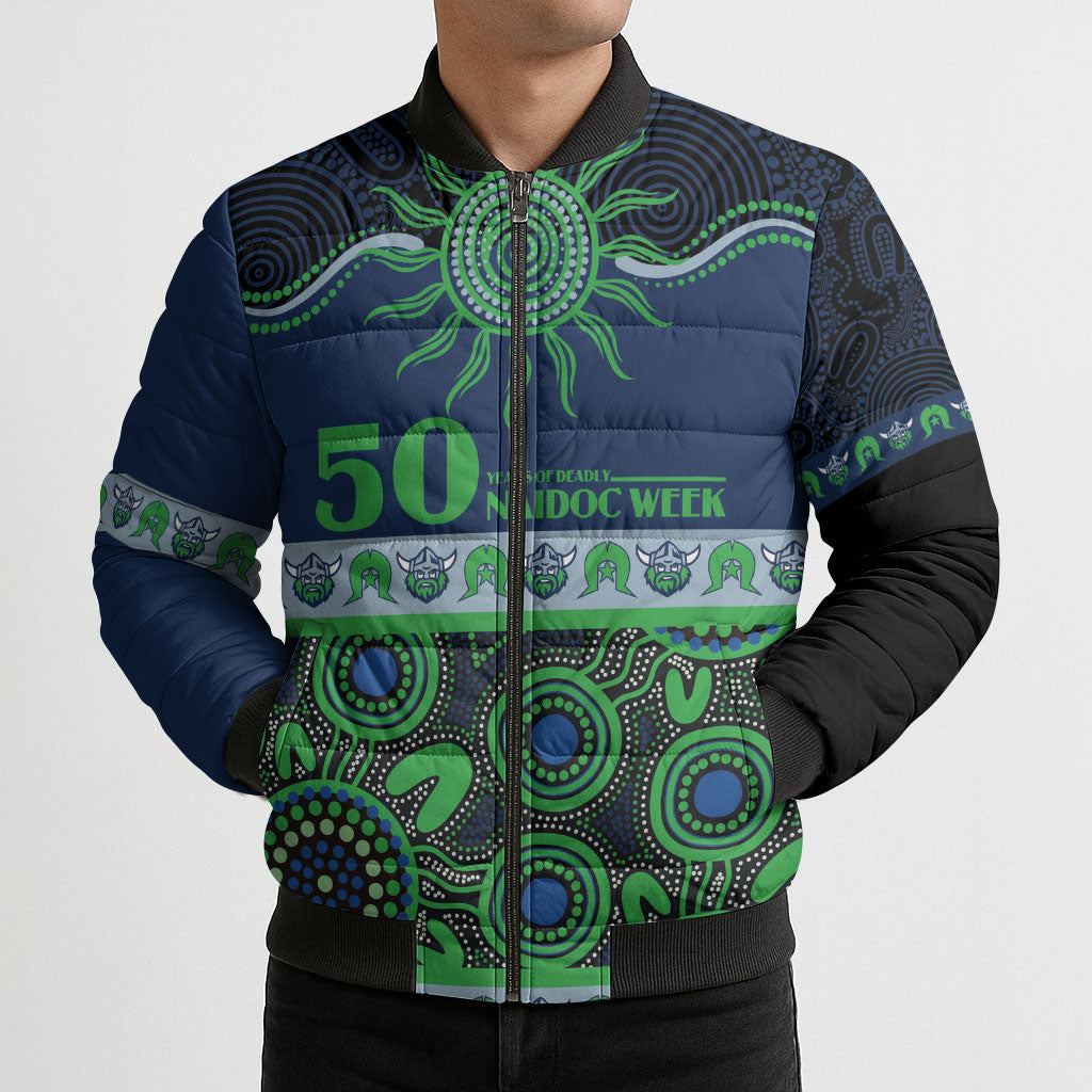 Raiders NAIDOC Week Personalised Bomber Puffer Jacket Aboriginal Torres Strait Islanders Vibe