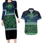Raiders NAIDOC Week Personalised Couples Matching Long Sleeve Bodycon Dress and Hawaiian Shirt Aboriginal Torres Strait Islanders Vibe