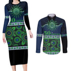 Raiders NAIDOC Week Personalised Couples Matching Long Sleeve Bodycon Dress and Long Sleeve Button Shirt Aboriginal Torres Strait Islanders Vibe