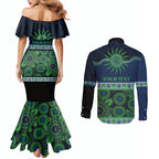 Raiders NAIDOC Week Personalised Couples Matching Mermaid Dress and Long Sleeve Button Shirt Aboriginal Torres Strait Islanders Vibe