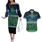 Raiders NAIDOC Week Personalised Couples Matching Off The Shoulder Long Sleeve Dress and Hawaiian Shirt Aboriginal Torres Strait Islanders Vibe