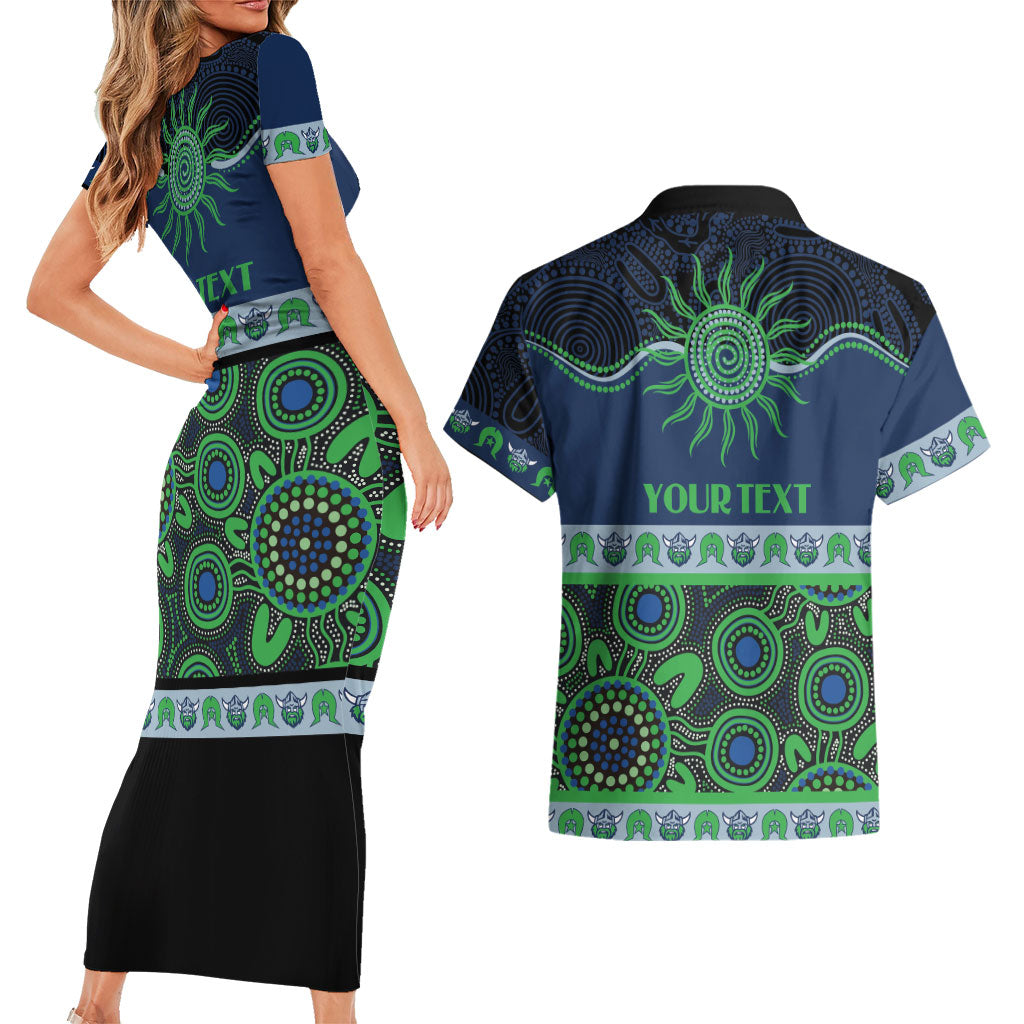 Raiders NAIDOC Week Personalised Couples Matching Short Sleeve Bodycon Dress and Hawaiian Shirt Aboriginal Torres Strait Islanders Vibe
