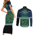 Raiders NAIDOC Week Personalised Couples Matching Short Sleeve Bodycon Dress and Long Sleeve Button Shirt Aboriginal Torres Strait Islanders Vibe
