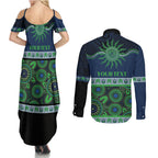 Raiders NAIDOC Week Personalised Couples Matching Summer Maxi Dress and Long Sleeve Button Shirt Aboriginal Torres Strait Islanders Vibe