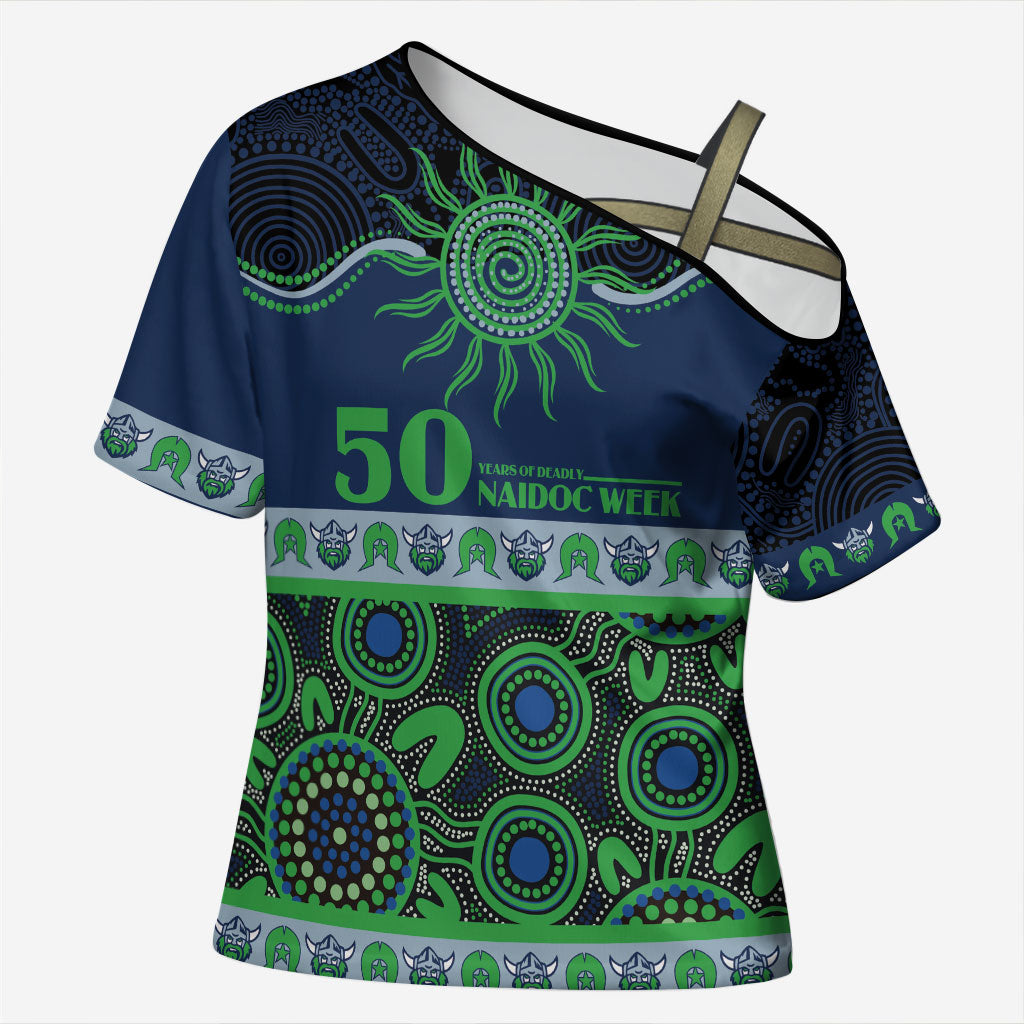Raiders NAIDOC Week Personalised Cross Shoulder Shirt Aboriginal Torres Strait Islanders Vibe