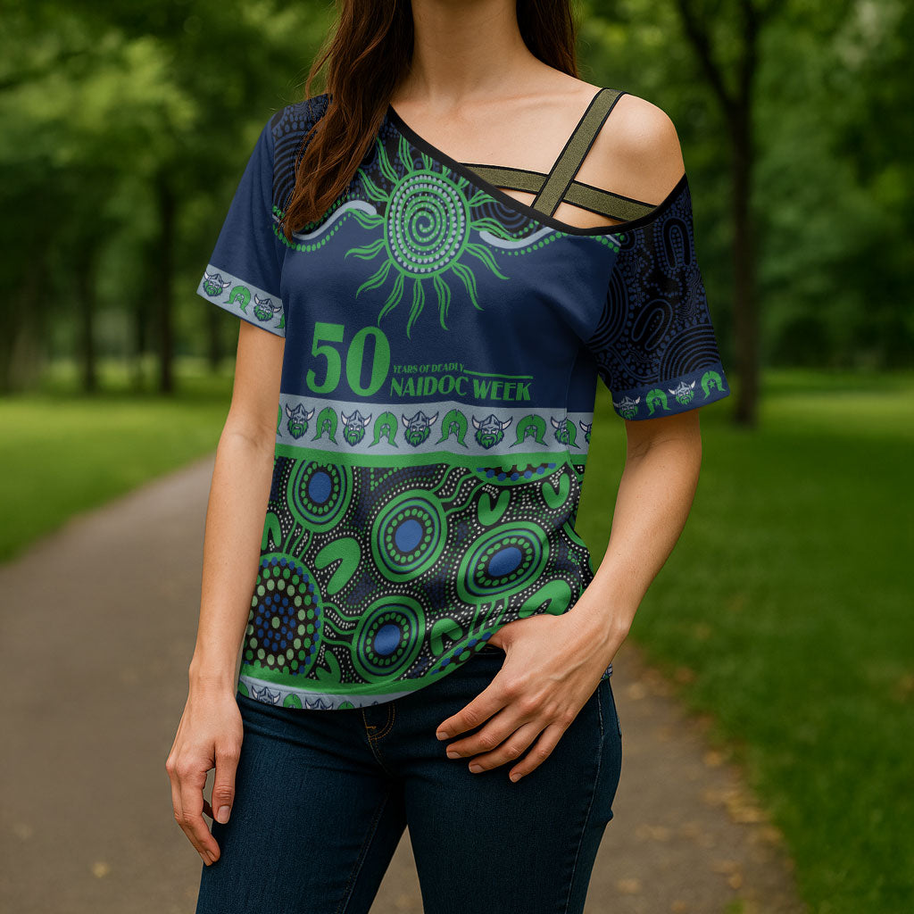 Raiders NAIDOC Week Personalised Cross Shoulder Shirt Aboriginal Torres Strait Islanders Vibe