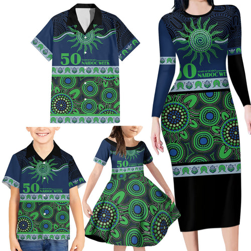 Raiders NAIDOC Week Personalised Family Matching Long Sleeve Bodycon Dress and Hawaiian Shirt Aboriginal Torres Strait Islanders Vibe