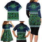 Raiders NAIDOC Week Personalised Family Matching Long Sleeve Bodycon Dress and Hawaiian Shirt Aboriginal Torres Strait Islanders Vibe