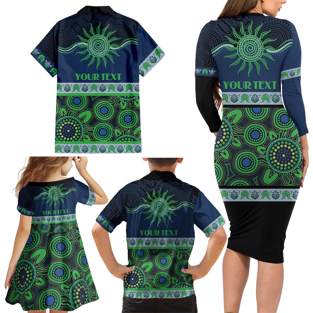 Raiders NAIDOC Week Personalised Family Matching Long Sleeve Bodycon Dress and Hawaiian Shirt Aboriginal Torres Strait Islanders Vibe