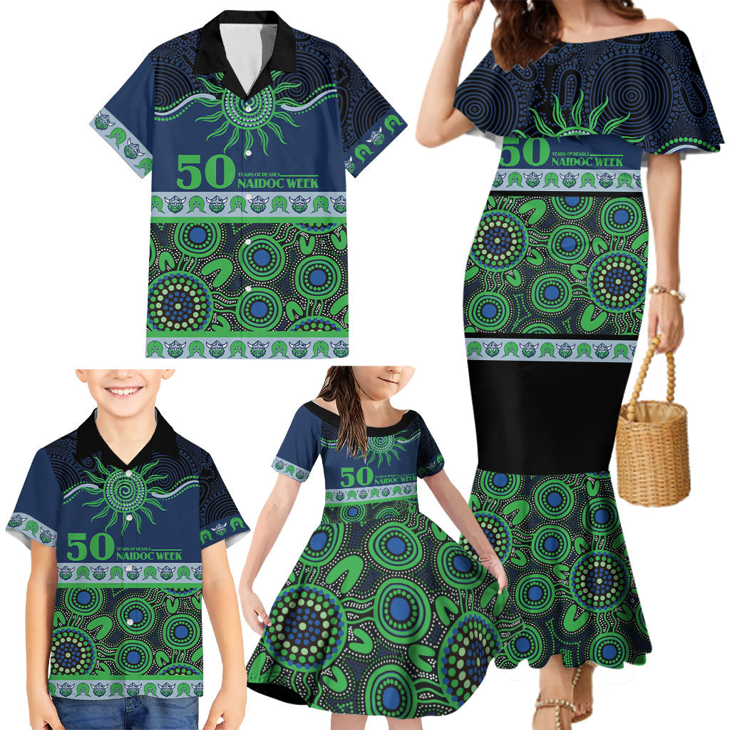 Raiders NAIDOC Week Personalised Family Matching Mermaid Dress and Hawaiian Shirt Aboriginal Torres Strait Islanders Vibe