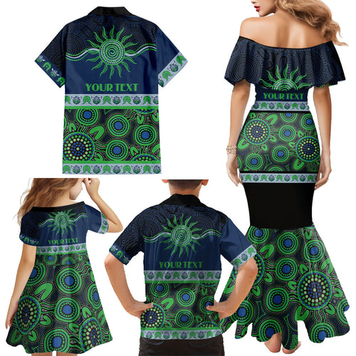 Raiders NAIDOC Week Personalised Family Matching Mermaid Dress and Hawaiian Shirt Aboriginal Torres Strait Islanders Vibe