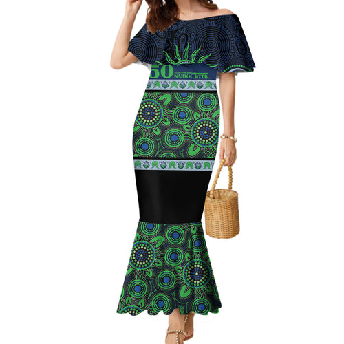 Raiders NAIDOC Week Personalised Family Matching Mermaid Dress and Hawaiian Shirt Aboriginal Torres Strait Islanders Vibe