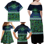 Raiders NAIDOC Week Personalised Family Matching Off Shoulder Maxi Dress and Hawaiian Shirt Aboriginal Torres Strait Islanders Vibe