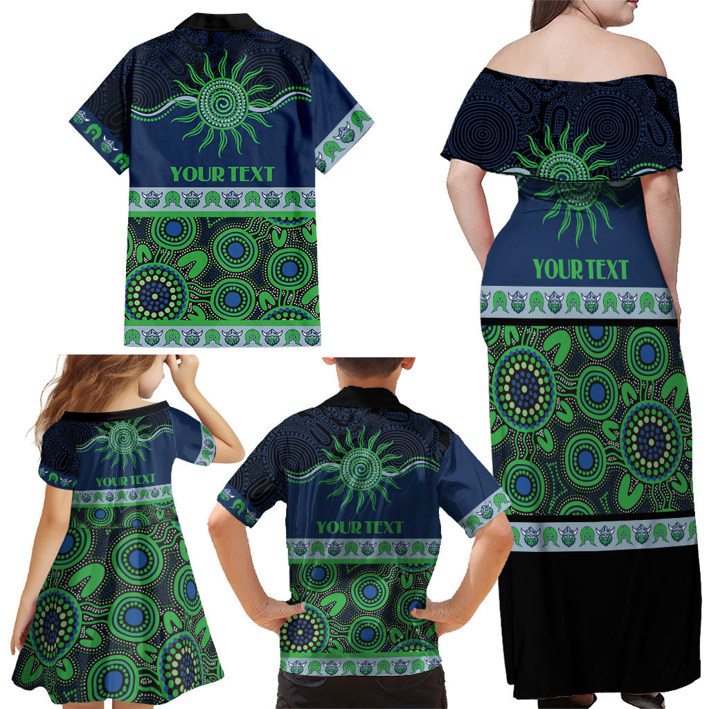 Raiders NAIDOC Week Personalised Family Matching Off Shoulder Maxi Dress and Hawaiian Shirt Aboriginal Torres Strait Islanders Vibe