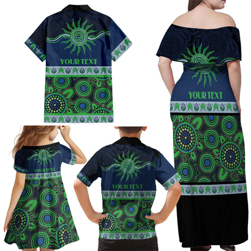 Raiders NAIDOC Week Personalised Family Matching Off Shoulder Maxi Dress and Hawaiian Shirt Aboriginal Torres Strait Islanders Vibe
