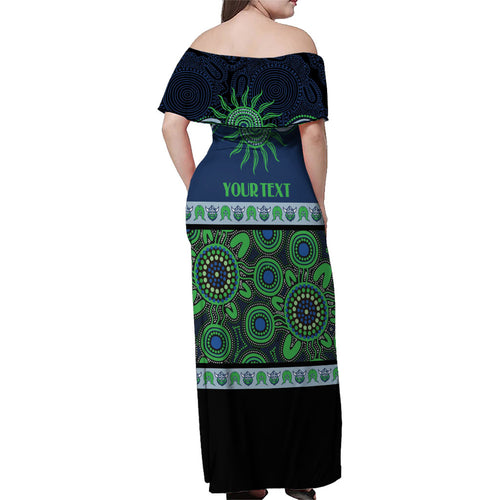 Raiders NAIDOC Week Personalised Family Matching Off Shoulder Maxi Dress and Hawaiian Shirt Aboriginal Torres Strait Islanders Vibe
