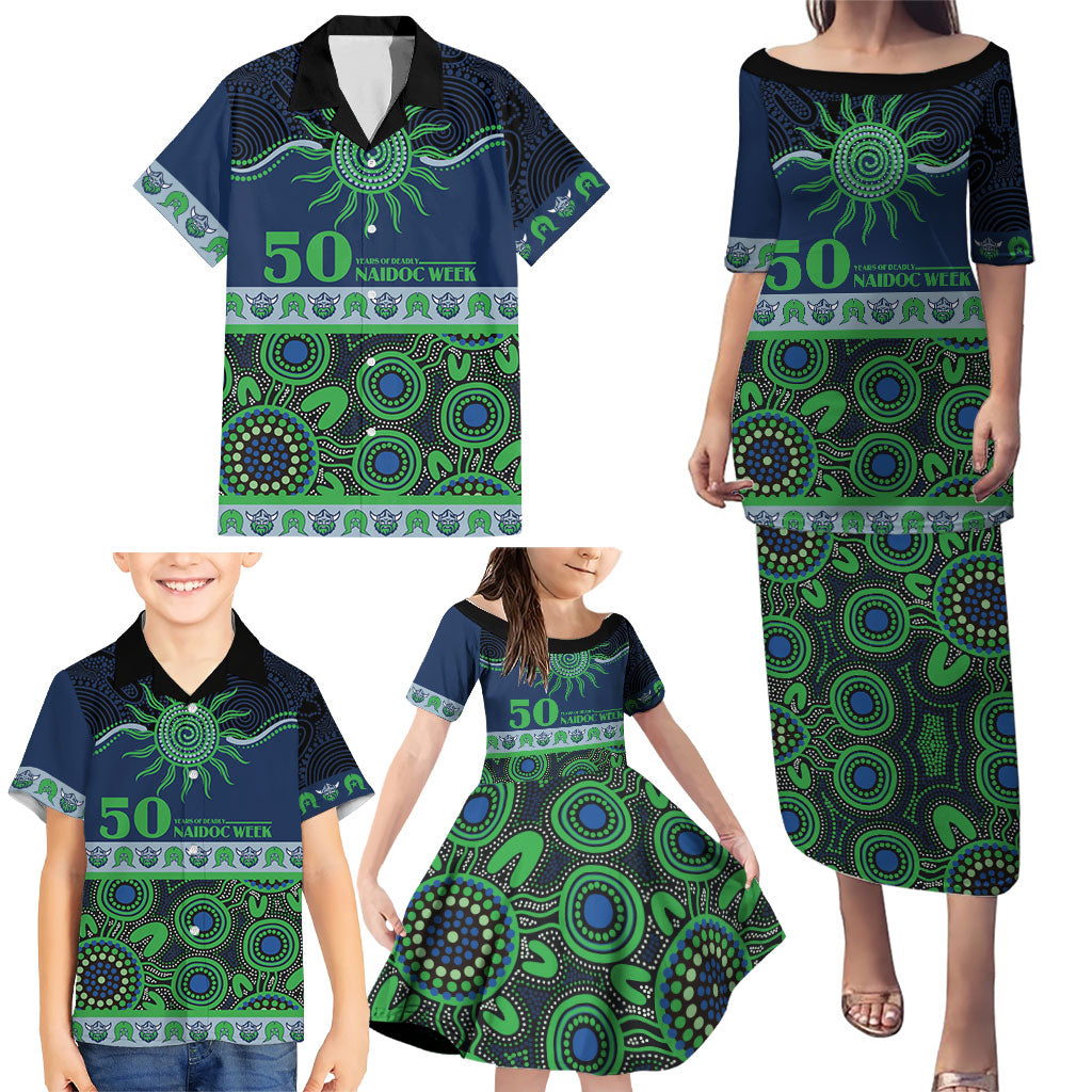 Raiders NAIDOC Week Personalised Family Matching Puletasi and Hawaiian Shirt Aboriginal Torres Strait Islanders Vibe