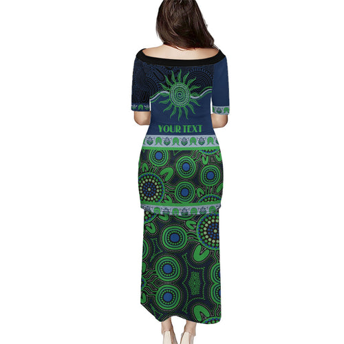 Raiders NAIDOC Week Personalised Family Matching Puletasi and Hawaiian Shirt Aboriginal Torres Strait Islanders Vibe