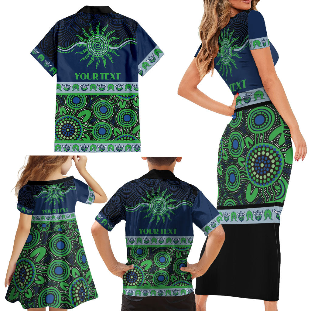 Raiders NAIDOC Week Personalised Family Matching Short Sleeve Bodycon Dress and Hawaiian Shirt Aboriginal Torres Strait Islanders Vibe