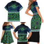 Raiders NAIDOC Week Personalised Family Matching Short Sleeve Bodycon Dress and Hawaiian Shirt Aboriginal Torres Strait Islanders Vibe