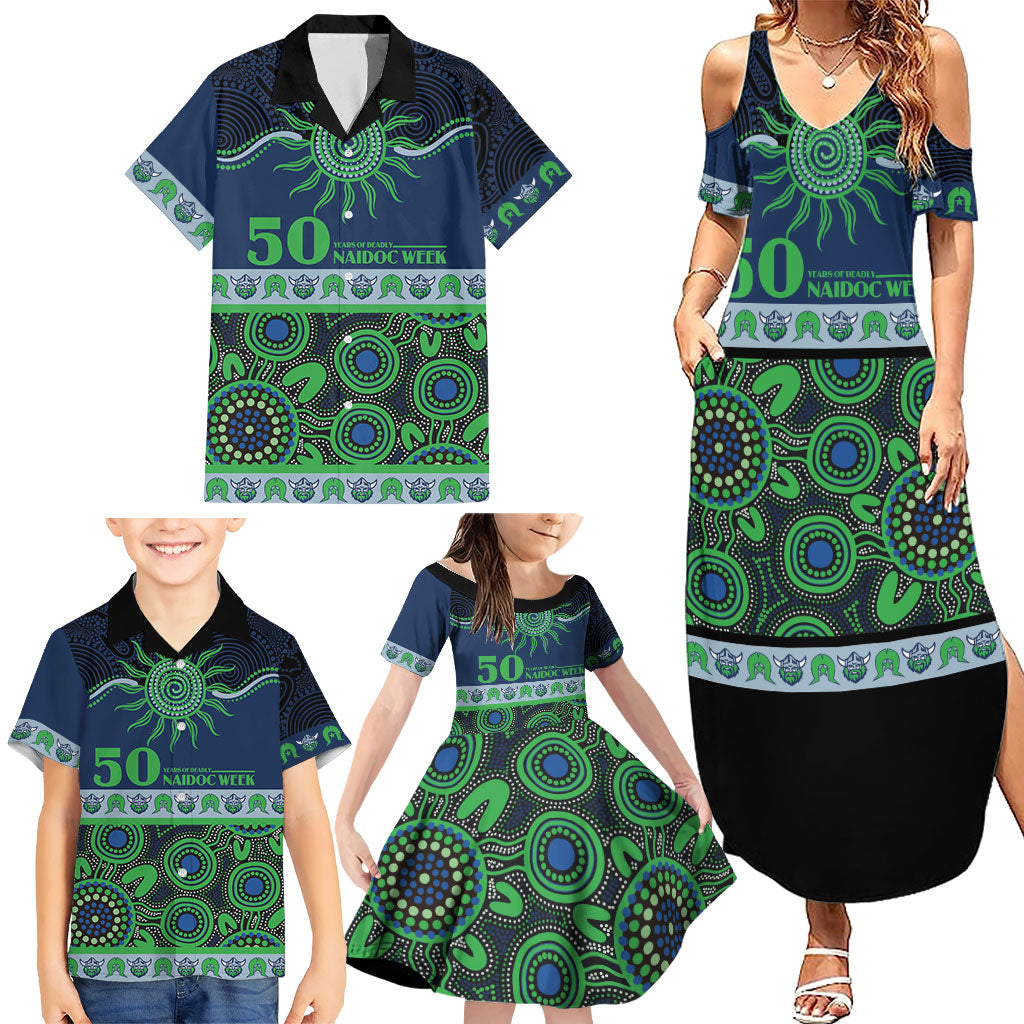 Raiders NAIDOC Week Personalised Family Matching Summer Maxi Dress and Hawaiian Shirt Aboriginal Torres Strait Islanders Vibe