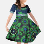 Raiders NAIDOC Week Personalised Kid Short Sleeve Dress Aboriginal Torres Strait Islanders Vibe