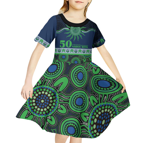 Raiders NAIDOC Week Personalised Kid Short Sleeve Dress Aboriginal Torres Strait Islanders Vibe