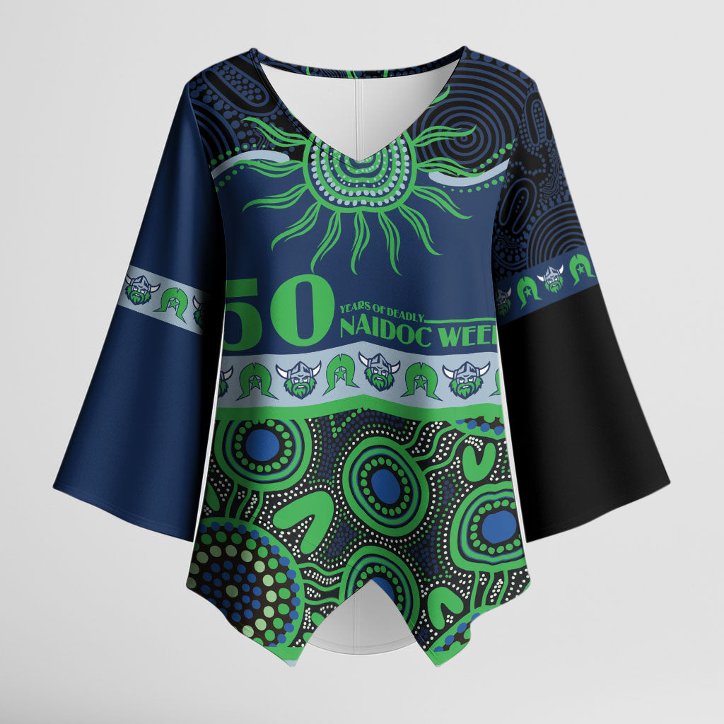Raiders NAIDOC Week Personalised Kimono Sleeve Blouse Aboriginal Torres Strait Islanders Vibe