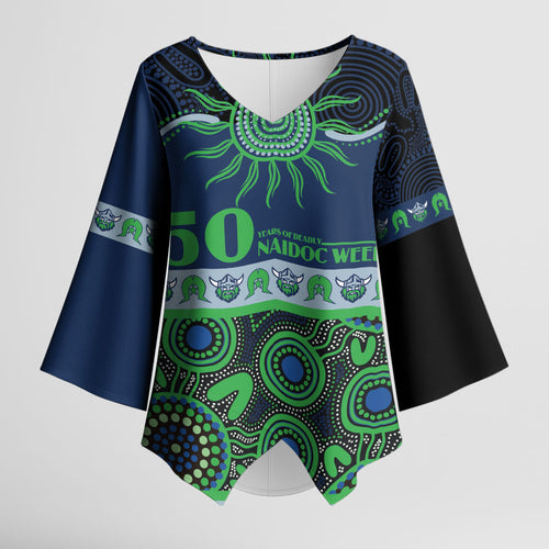Raiders NAIDOC Week Personalised Kimono Sleeve Blouse Aboriginal Torres Strait Islanders Vibe