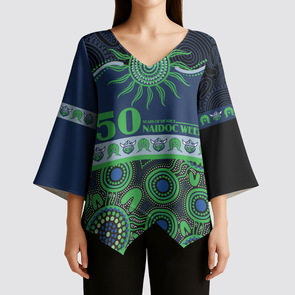 Raiders NAIDOC Week Personalised Kimono Sleeve Blouse Aboriginal Torres Strait Islanders Vibe