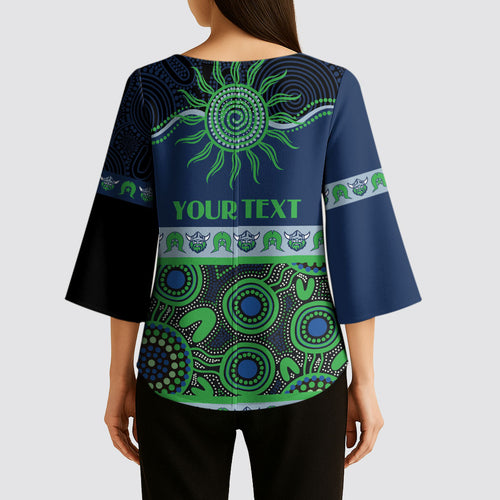 Raiders NAIDOC Week Personalised Kimono Sleeve Blouse Aboriginal Torres Strait Islanders Vibe