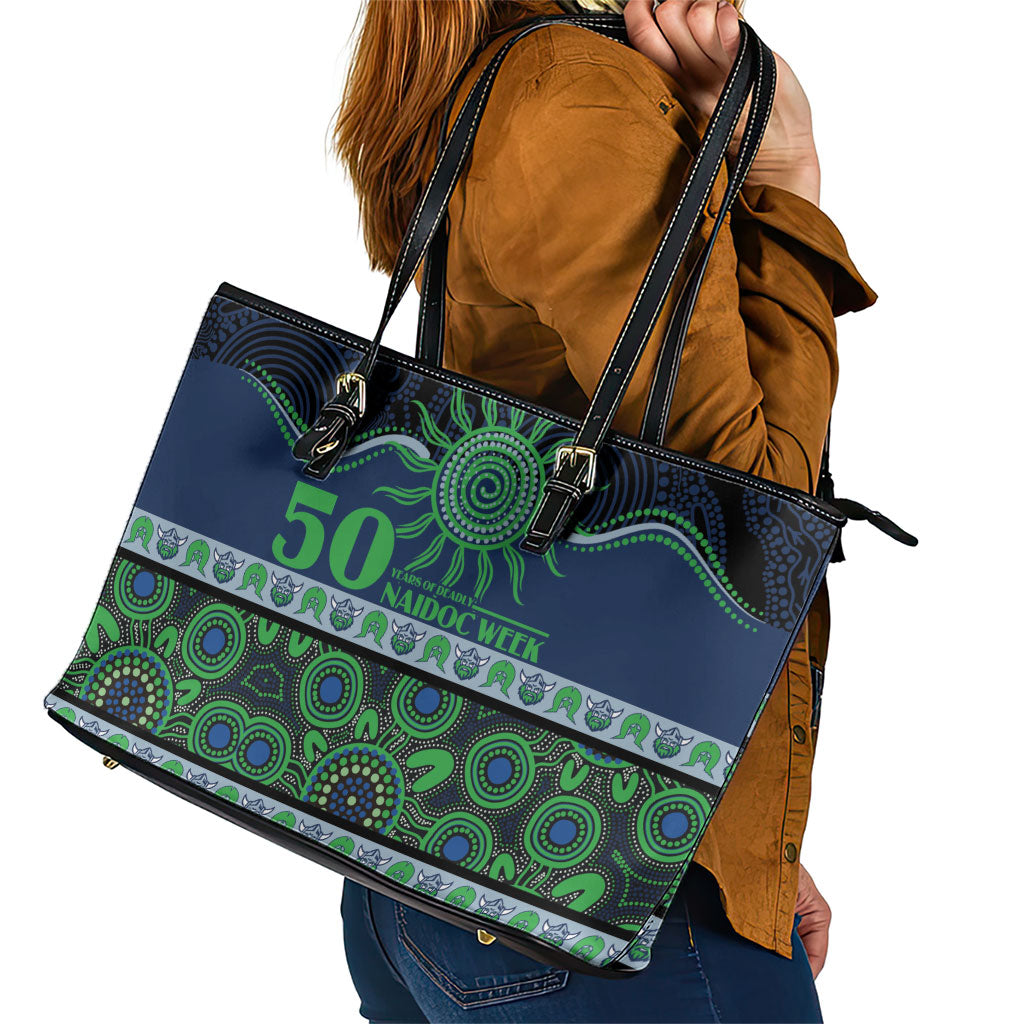 Raiders NAIDOC Week Leather Tote Bag Aboriginal Torres Strait Islanders Vibe