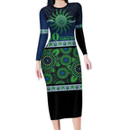Raiders NAIDOC Week Personalised Long Sleeve Bodycon Dress Aboriginal Torres Strait Islanders Vibe