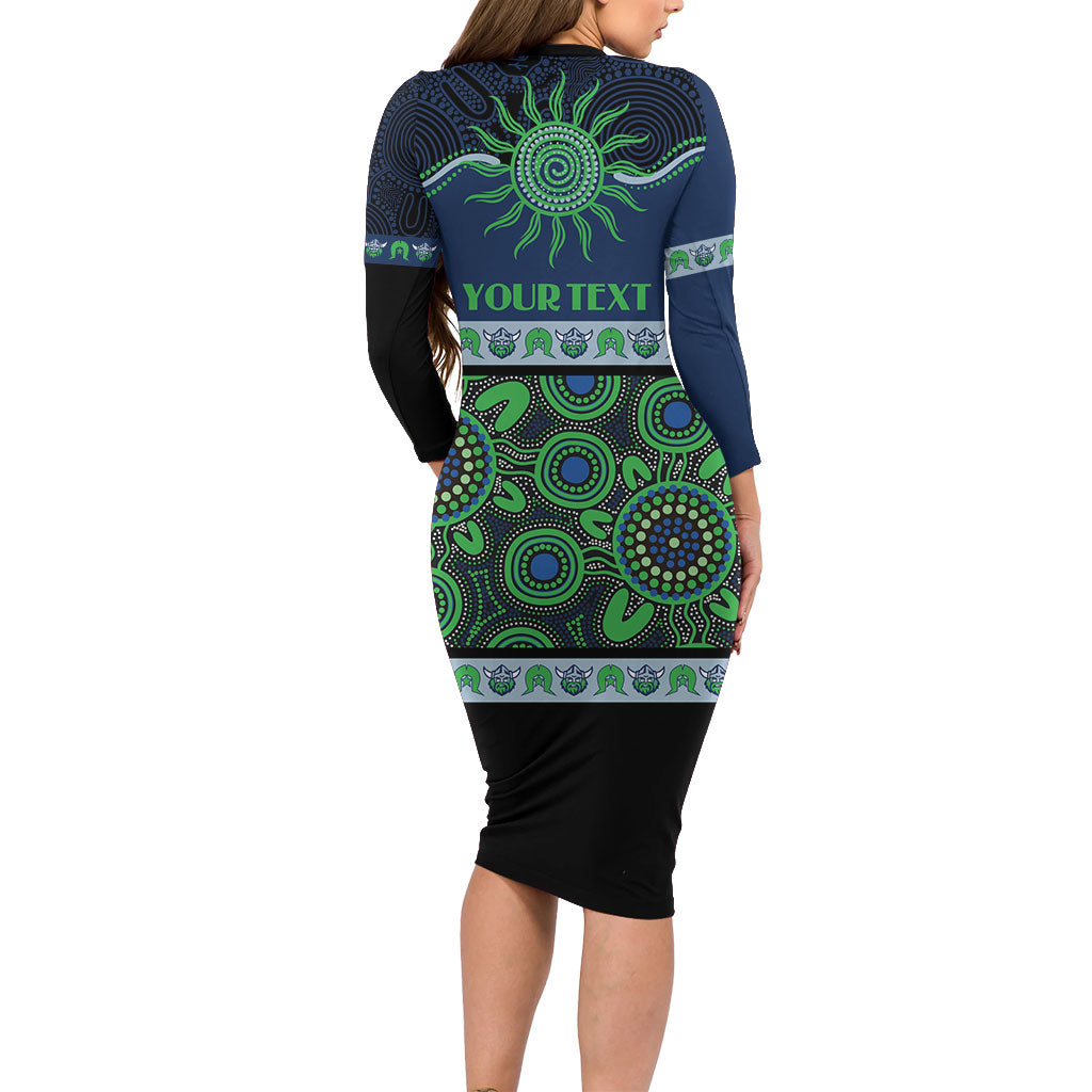 Raiders NAIDOC Week Personalised Long Sleeve Bodycon Dress Aboriginal Torres Strait Islanders Vibe