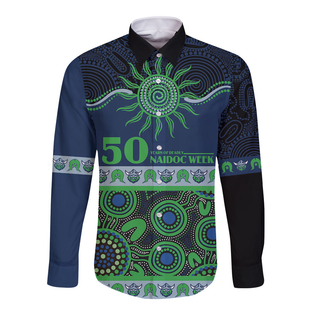 Raiders NAIDOC Week Personalised Long Sleeve Button Shirt Aboriginal Torres Strait Islanders Vibe