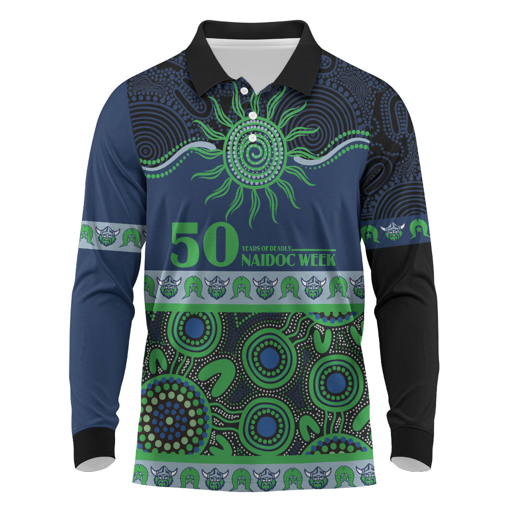 Raiders NAIDOC Week Personalised Long Sleeve Polo Shirt Aboriginal Torres Strait Islanders Vibe
