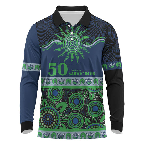 Raiders NAIDOC Week Personalised Long Sleeve Polo Shirt Aboriginal Torres Strait Islanders Vibe