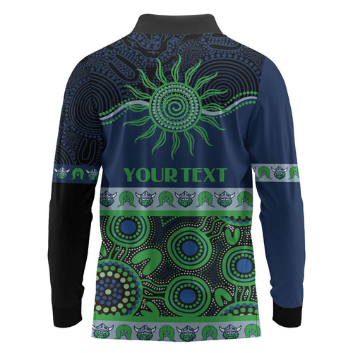 Raiders NAIDOC Week Personalised Long Sleeve Polo Shirt Aboriginal Torres Strait Islanders Vibe