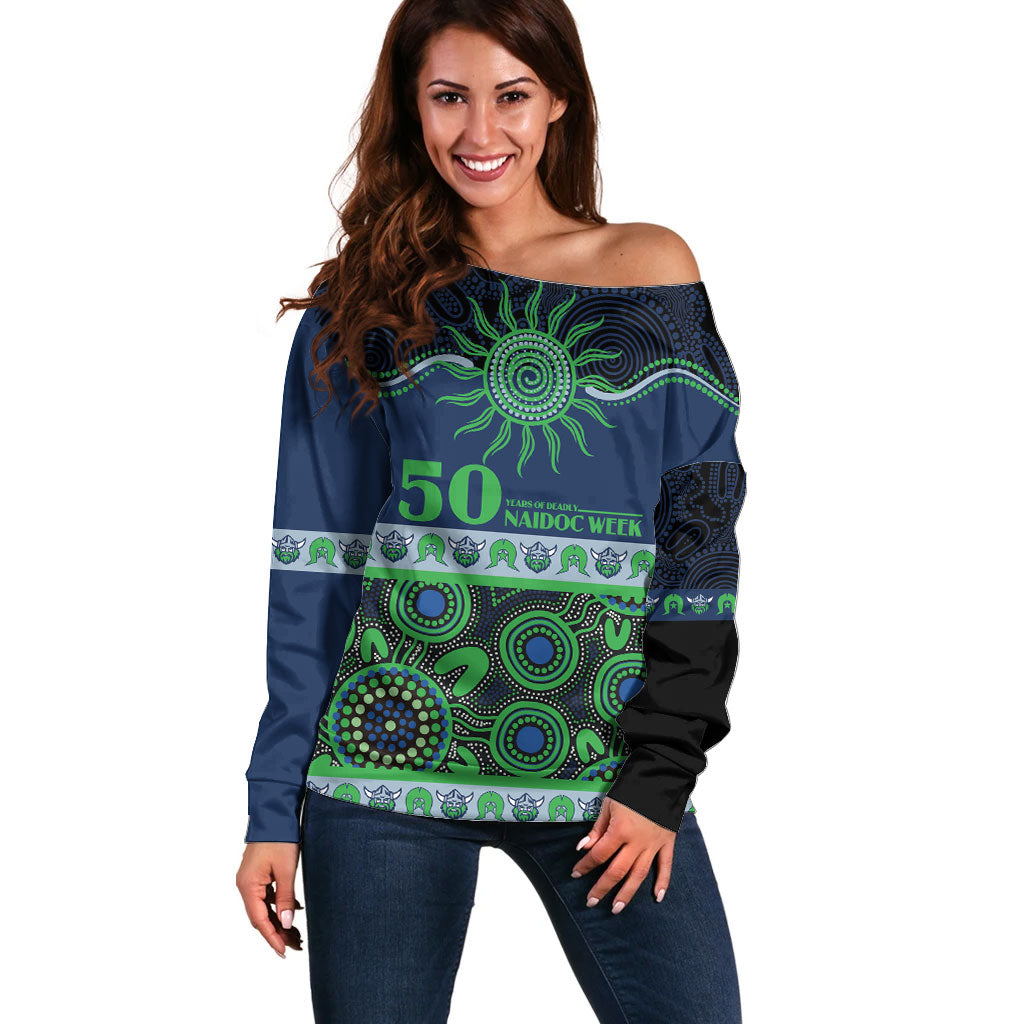 Raiders NAIDOC Week Personalised Off Shoulder Sweater Aboriginal Torres Strait Islanders Vibe
