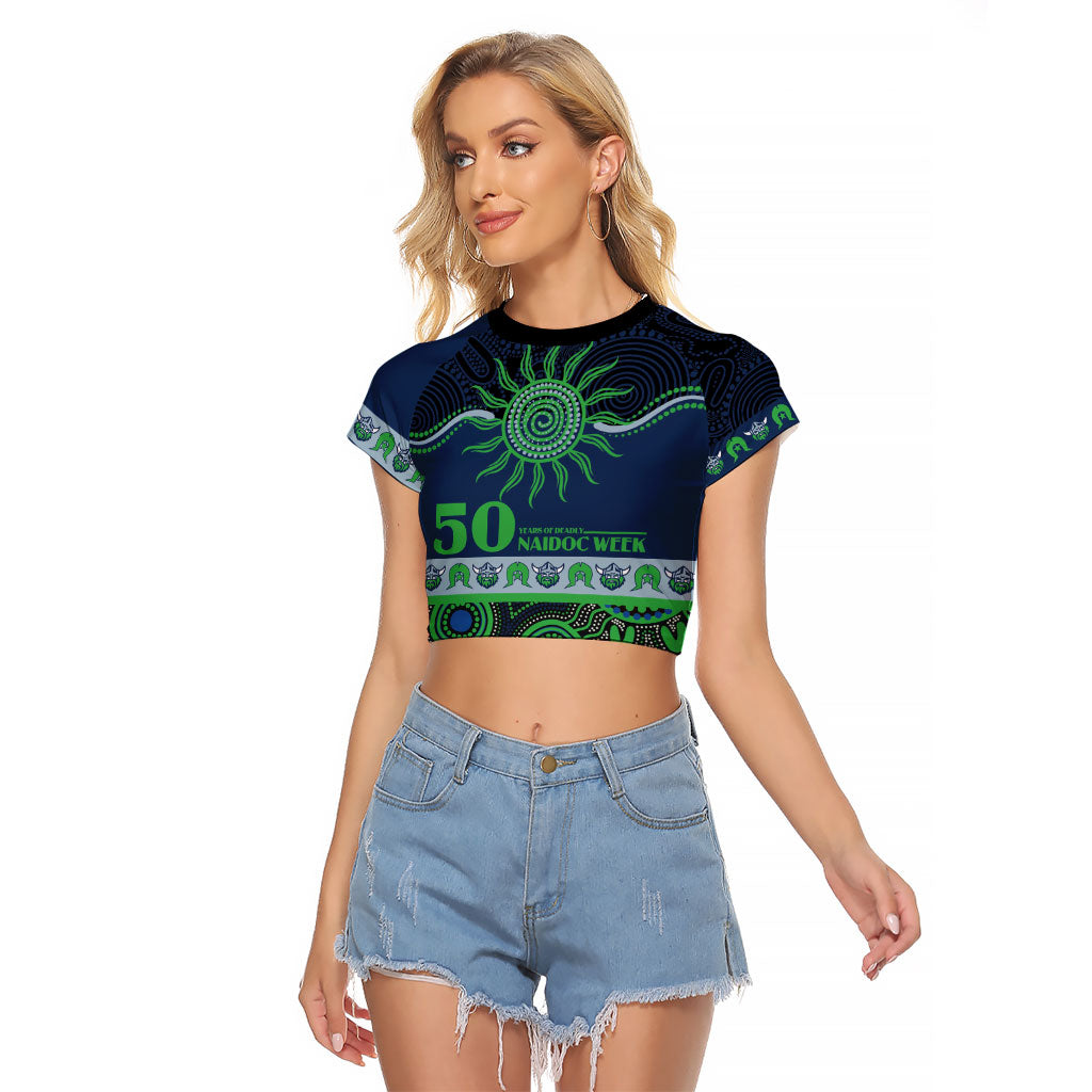 Raiders NAIDOC Week Personalised Raglan Cropped T Shirt Aboriginal Torres Strait Islanders Vibe