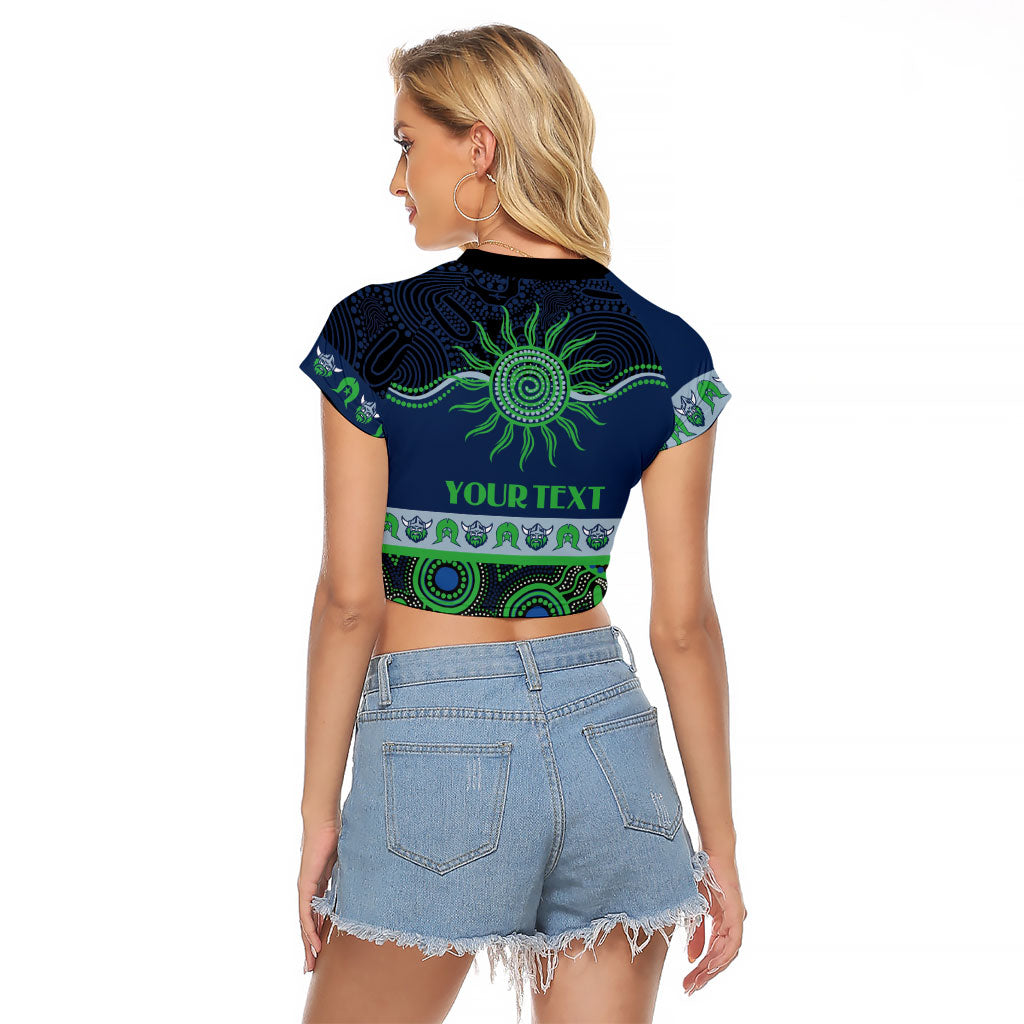 Raiders NAIDOC Week Personalised Raglan Cropped T Shirt Aboriginal Torres Strait Islanders Vibe
