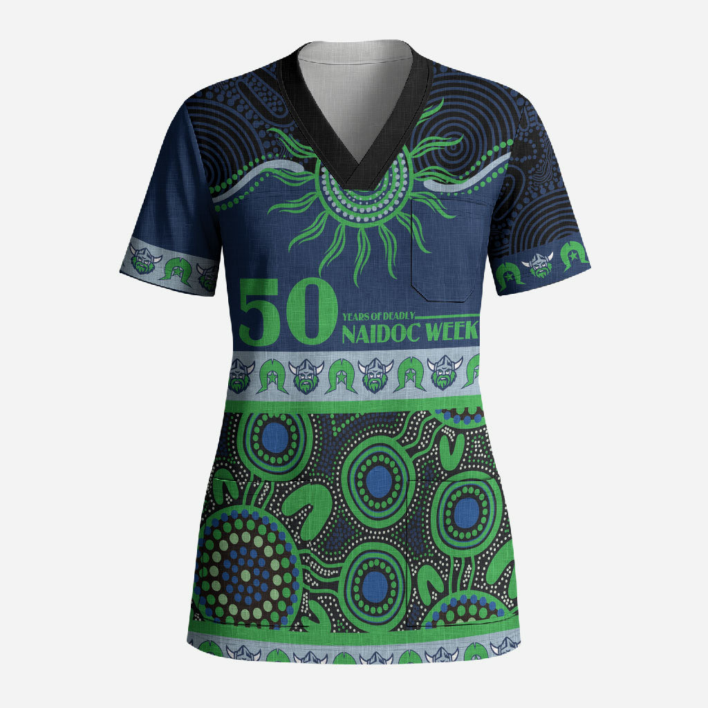 Raiders NAIDOC Week Personalised Scrub Top Aboriginal Torres Strait Islanders Vibe